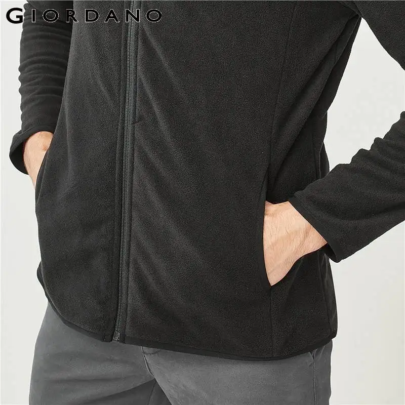 Giordano Мужская толстовка на молнии спереди мужские толстовки для мужчин с длинным