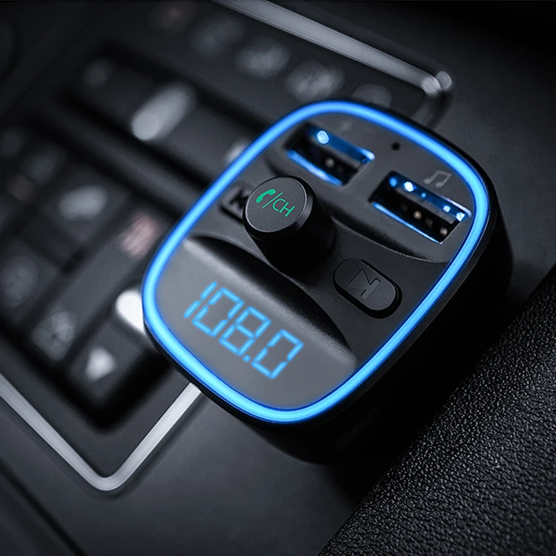 Двойное USB быстрое зарядное устройство Автомобильный mp3 плеер Bluetooth FM модулятор передатчик аудио автомобильный музыкальный дисплей Громкая связь вызов авто аксессуары