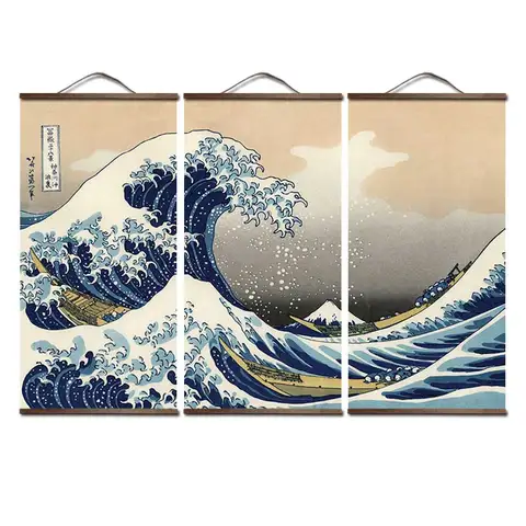 Плакаты и принты, картина на стену, искусство на холсте в японском стиле укиё-э-канагава, серфинг, картина на стену для гостиной