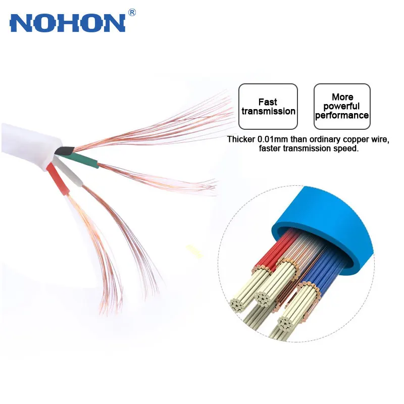 NOHON 8-контактный USB кабель для Apple iPhone 6 Plus 5 5S 5C iPad 4 Mini Air iPod Nano7 Touch 1,5 м кабель для быстрой зарядки и синхронизации данных