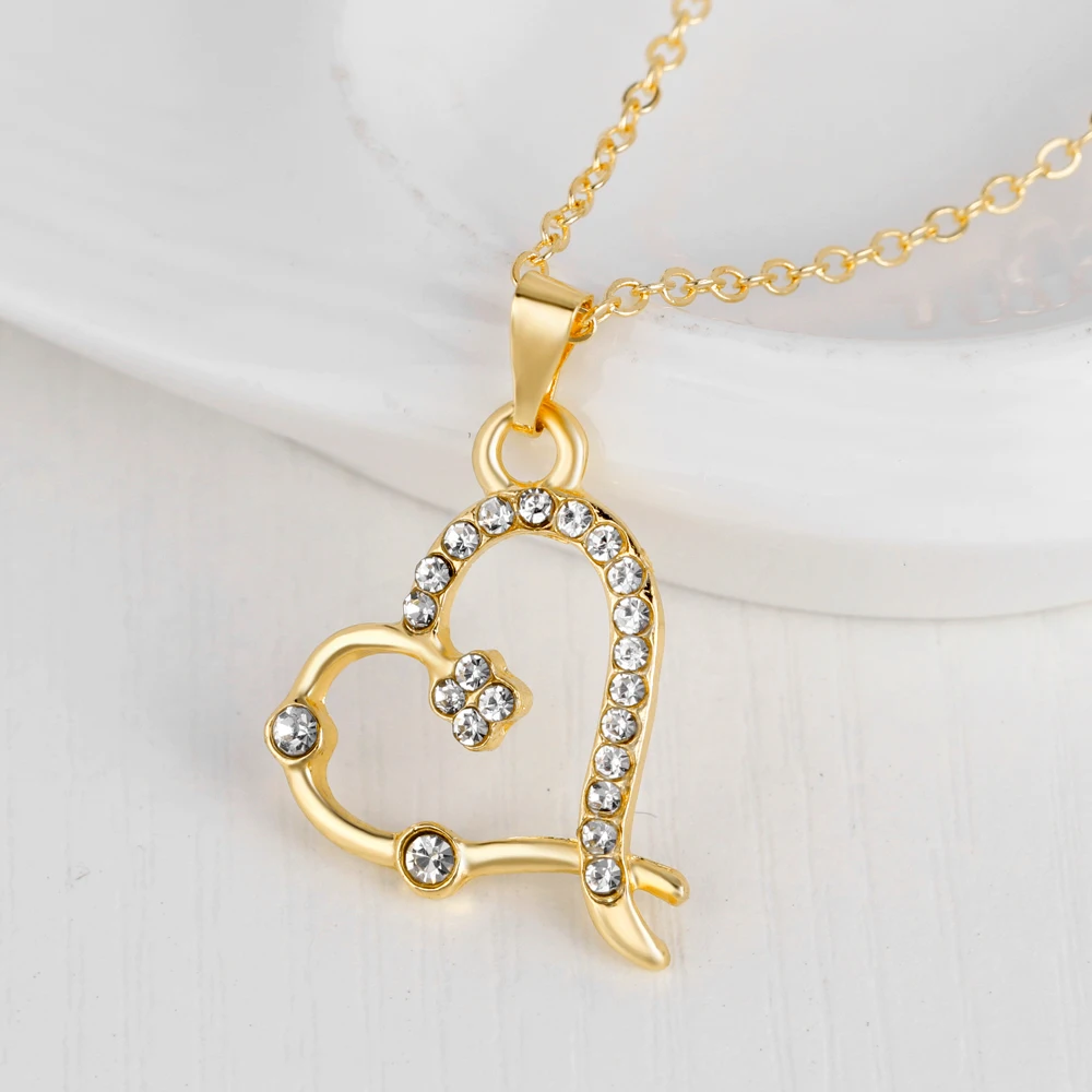 KARASU милое сердечко полое ожерелье со стразами серьги кольцо браслет для невесты