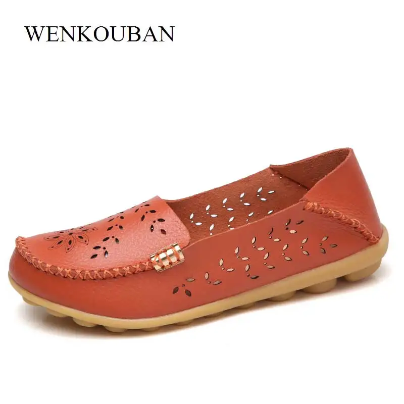 Обувь из натуральной кожи женские балетки на плоской подошве Летние лоферы