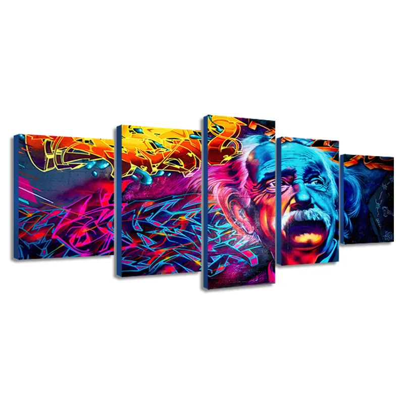 Персонаж украшения безрамные фрески пять красочных Einstein компьютер струйная