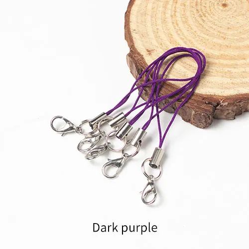 Dark purple 100 шт цветные двойные круглые застежки-карабины, ремешок, шнур для сотового телефона, мобильные ремни, рукоделие, подвеска, материалы ручной работы - Цвет: Dark purple