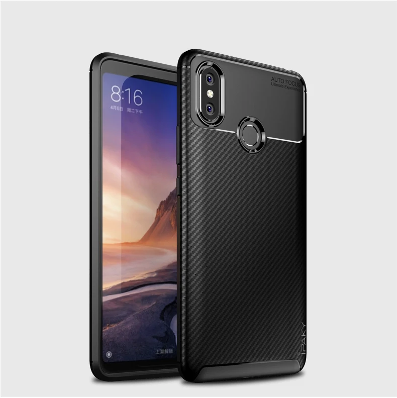 Для Xiaomi mi MAX 3 Чехол IPAKY mi MAX 3 силиконовый чехол ТПУ углеродное волокно задняя гибридная Броня противоударный для Xiaomi mi MAX 3 Чехол