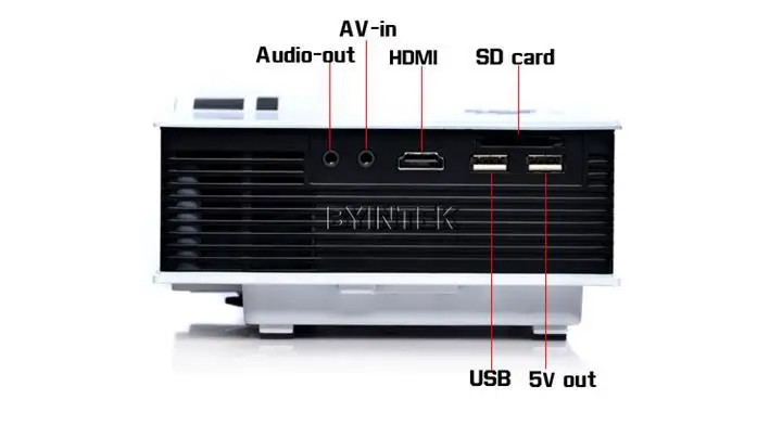 Byintek BT400 дешевые цифровые uC40 HD 1080 P Портативный HDMI USB Домашний Театр Пико ЖК-дисплей