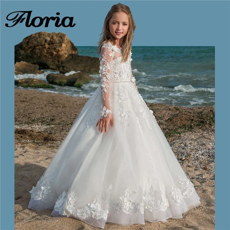 Платья для девочек с цветами на свадьбу новинка 2018 детское вечернее платье