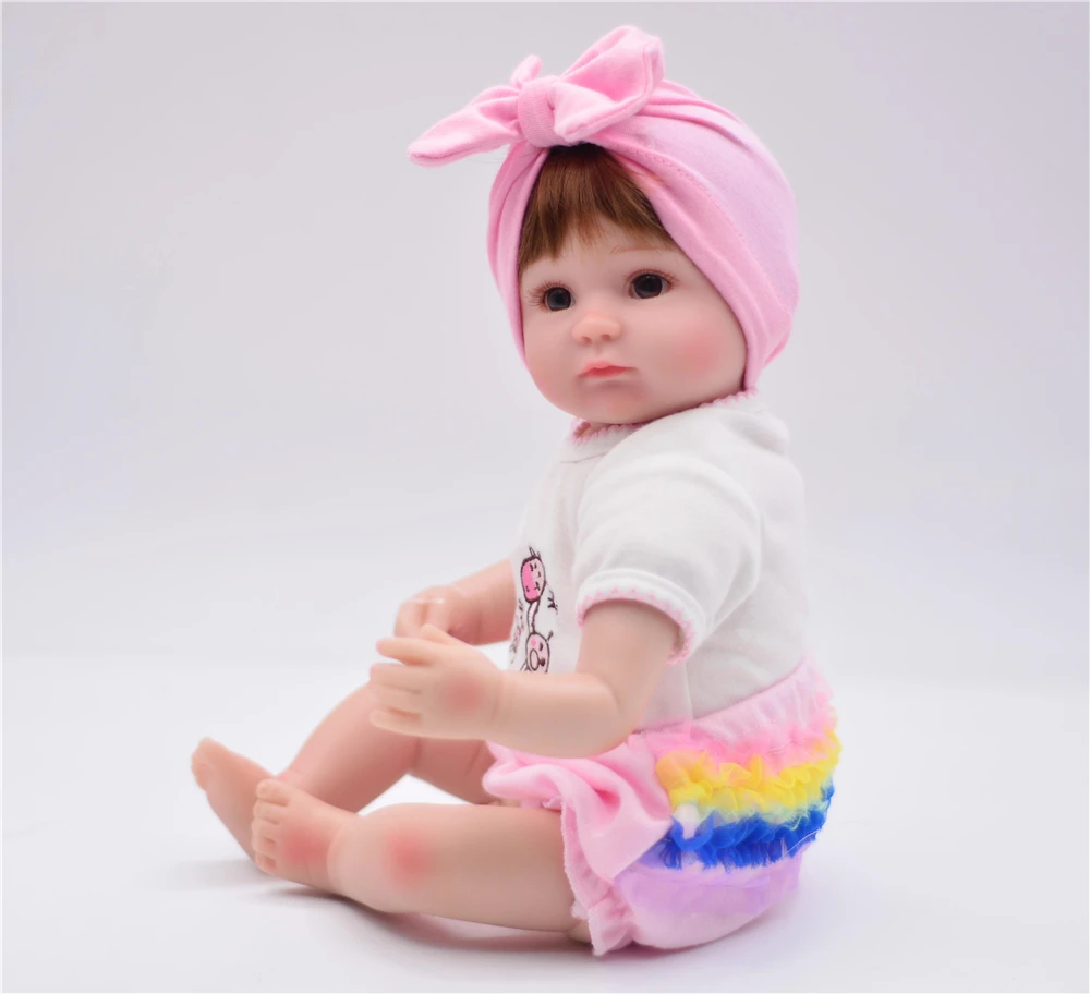 Подходит для детей 40 см силиконовая кукла новорожденных девочек мягкая живая