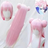 anime happy sugar life satou matsuzaka cosplay wigs 100cm long straight synthetic hair buns wig cap