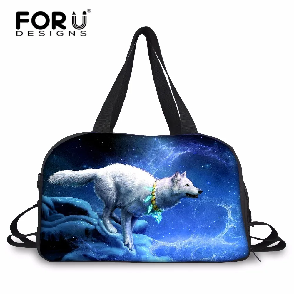 Forusures Cool Wolf Мужская большая дорожная сумка Подростковая ручная на плечо мужская