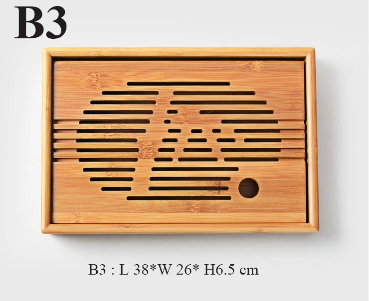 B3 "King tea Mall" бамбуковый чайный поднос блюдца доски с резервуаром для воды чайные изделия чайные наборы чайные Инструменты подарки для китайского Gongfu Cha - Цвет: B3