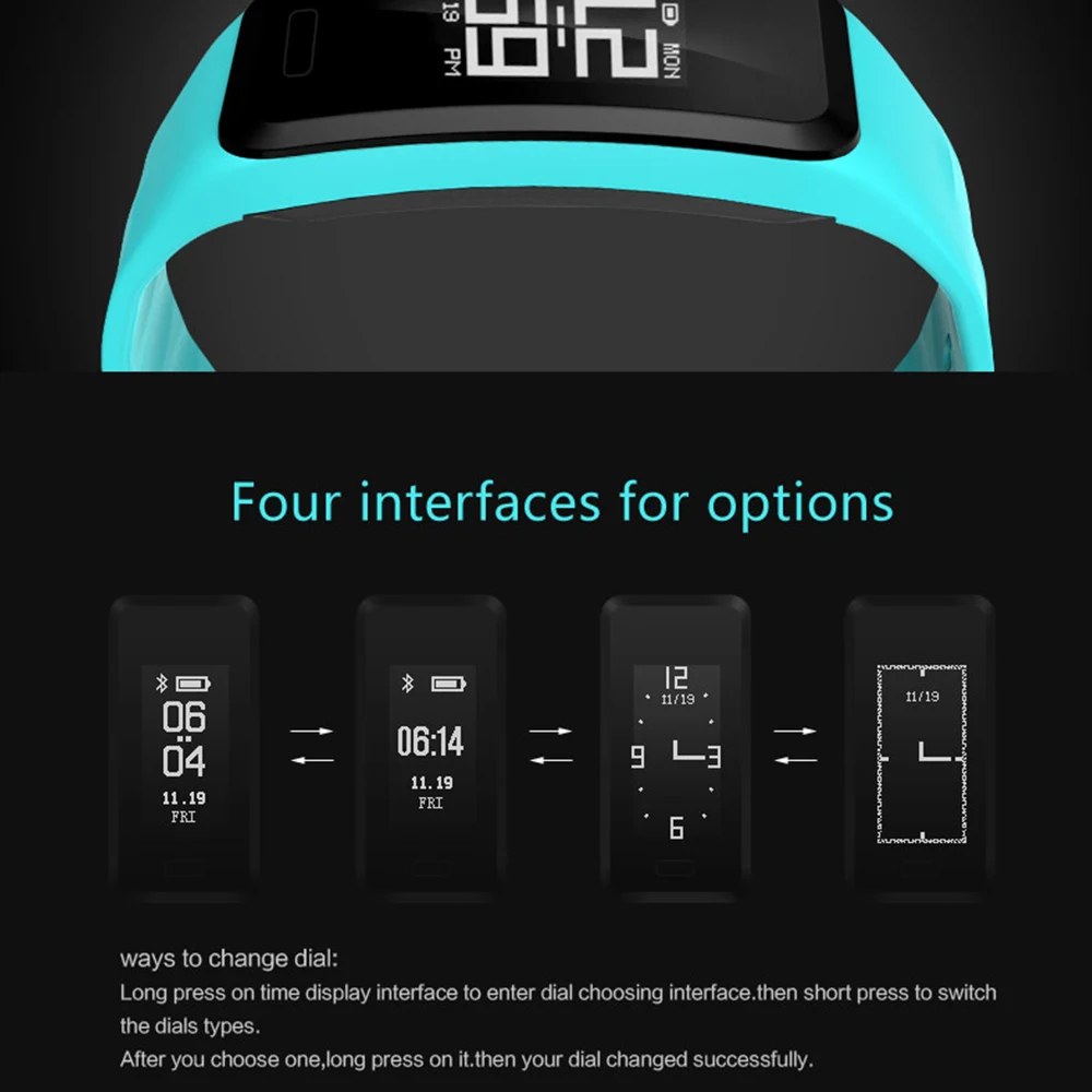 R1 напоминание умный Браслет Фитнес трекер в режиме реального времени сердечного