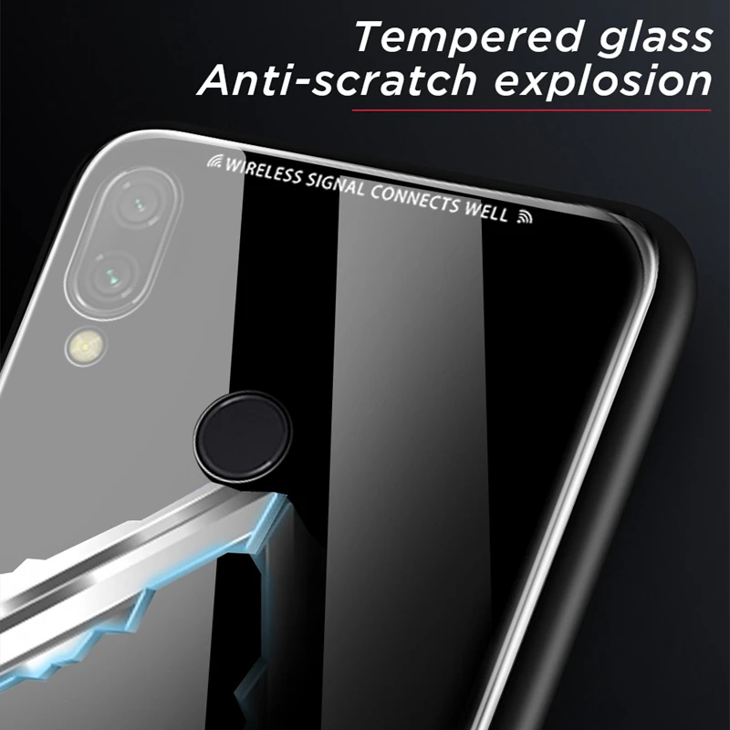 Solid Glass Case For Xiaomi Redmi 7 7A Note Pro K20 Mi9se Mi 9T Mi8 SE Lite Max 3 Pocophone F1 Luxury TPU Edge Cover Funda |