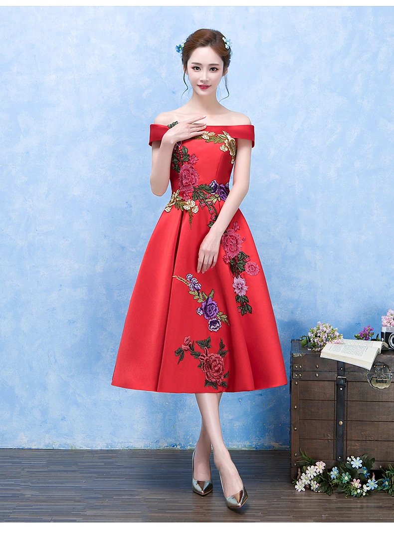 Вечернее платье с вырезом лодочкой новое красное для выпускного вечера