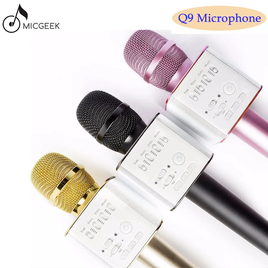 Оригинальный бренд MicGeek Q9 Bluetooth караоке микрофон беспроводной профессиональный