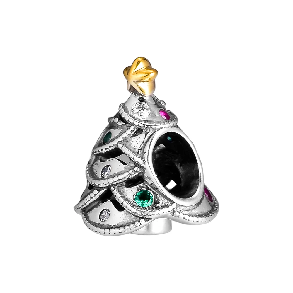 CKK Fit Pandora Bracelet 925 Sterling Silver Multi-Colored CZ Festive Tree Beads Charm for Jewelry Making Bijoux Femme | Украшения и