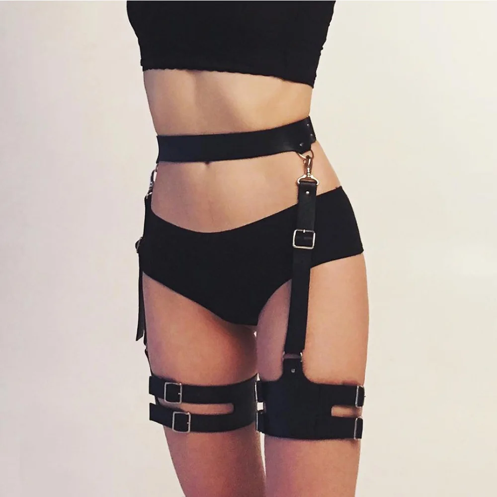 LP-054 Кожаный жгут для женщин бондаж БДСМ Ddlg одежда Высокая талия подвязка на бедро Свадебные Подвязки Пояс сексуальные ноги чулок эротические чулки - Цвет: LP-054