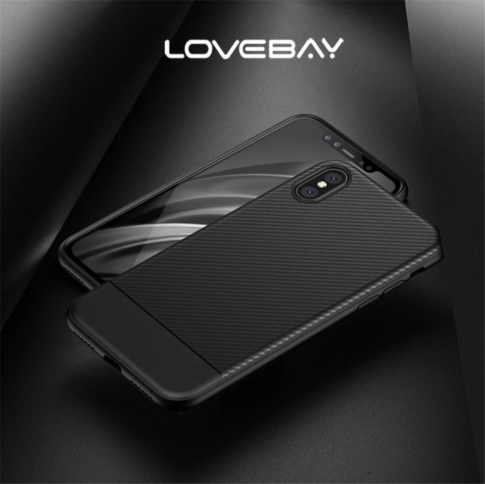 Lovebay чехол для телефона для iPhone 11, 6, 7, 8 Plus, роскошный мягкий ТПУ чехол из углеродного волокна для iPhone X, XR, XS, 11Pro Max, противоударный чехол на заднюю панель