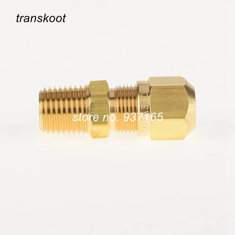 1468 SAE 100102BA 3/" OD, 1/8" или 1/" или 3/8" или 1/" NPT Мужской Латунный трубный фитинг DOT воздушный тормоз трубки Мужской Разъем