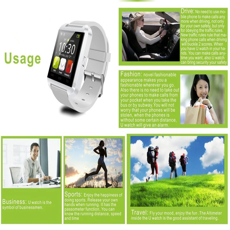 U8 спортивные Смарт-часы с Bluetooth умные часы шагомером наручные браслет