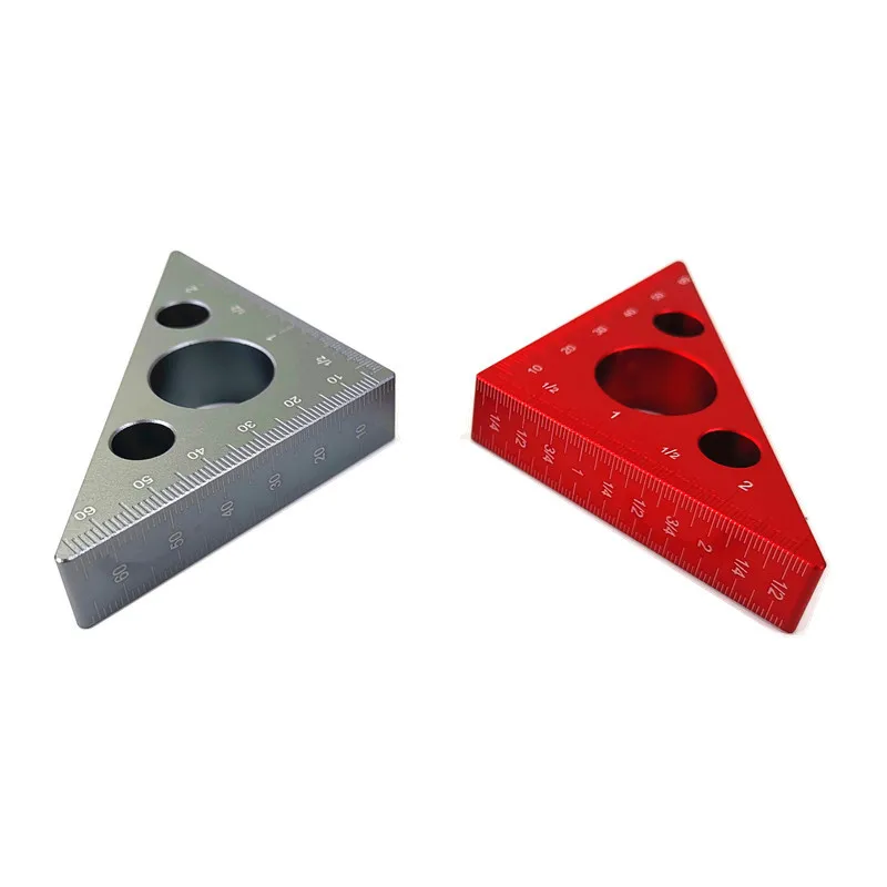 Дюймовой шкалой Алюминий сплав правый угол линейка Деревообработка инструменты