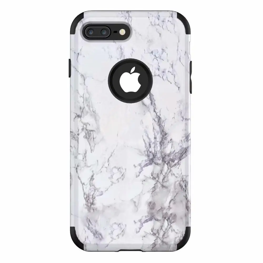 Black 3 в 1 бампер с мраморным узором 360 чехол для iPhone X XS XR XS Max 7 6 6S 8 Plus жесткая задняя крышка PC силиконовый чехол для Galaxy Note 8 9 - Цвет: Black