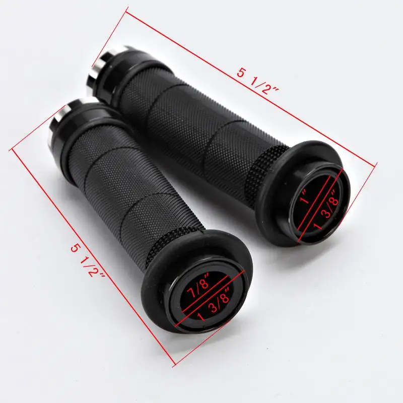 Пара Черный Алюминиевый Резина Мотоцикл Ручками Для Мотоциклов С 7/8 &quotЛевый