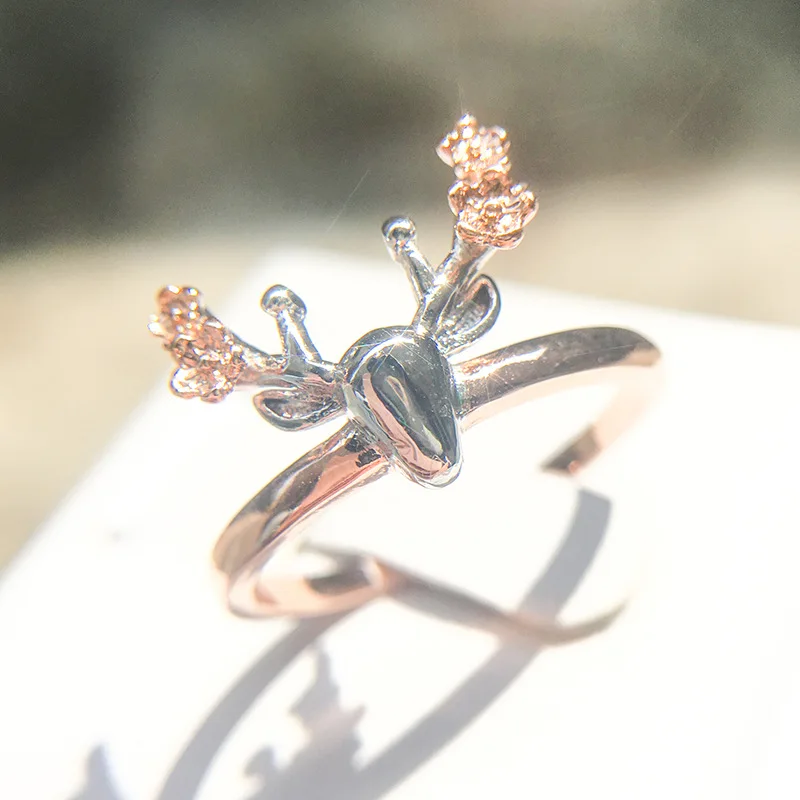 Горячая Распродажа серебряное кольцо Европейский Ретро лося два цвета Свадебные