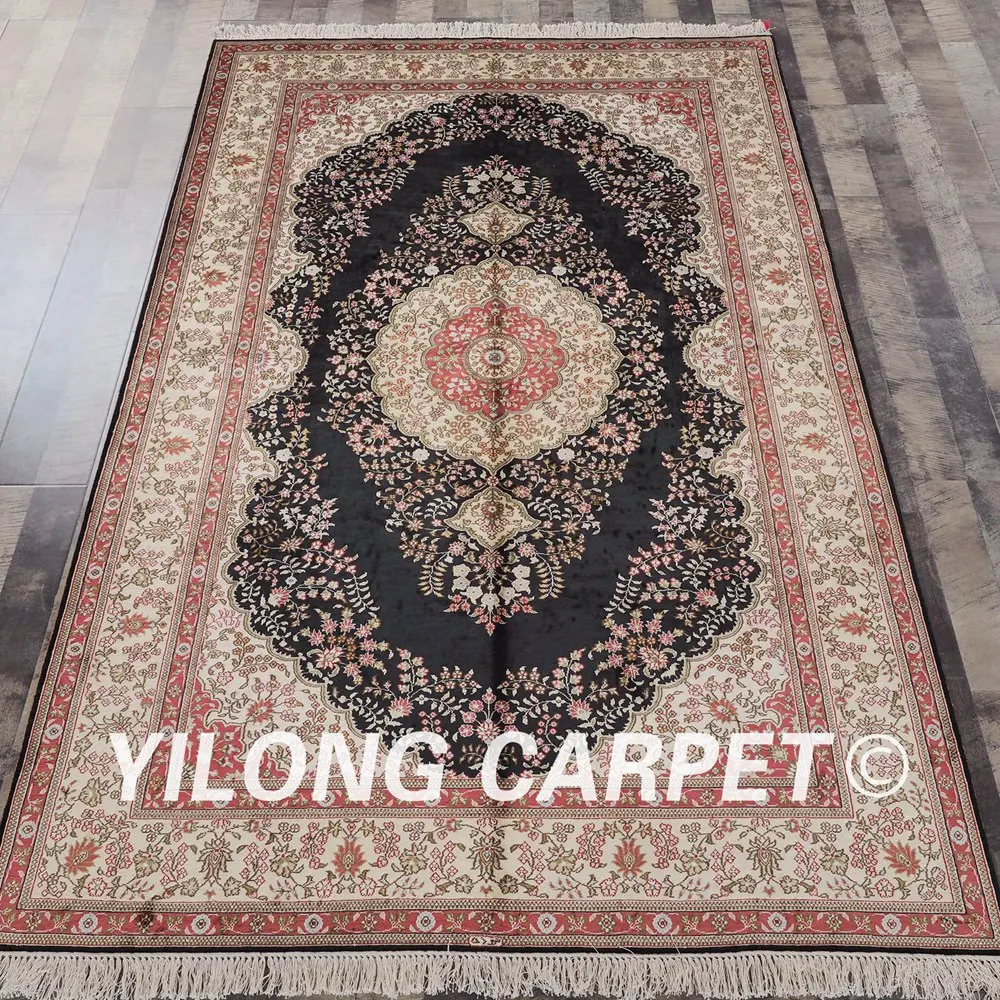 

YILONG 5'x8' Home persian classical oriental hand knotted qum silk rugs (LH43B5x8)