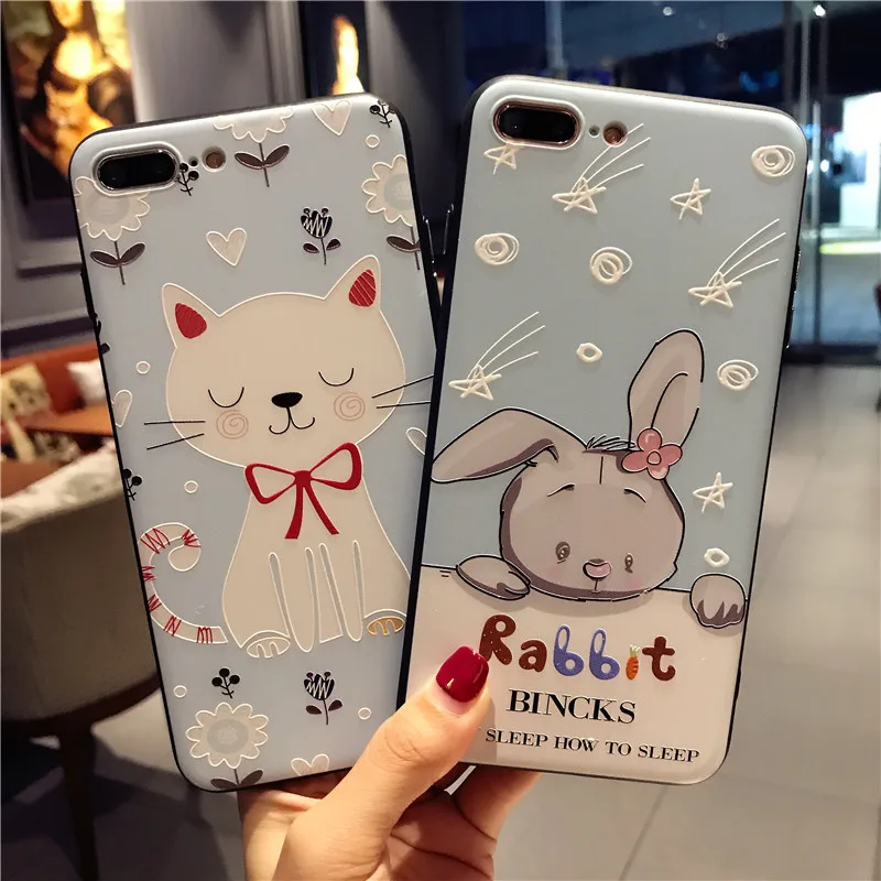 3D рельефный мягкий чехол для iphone 8/8 plus/7 plus стильная футболка с изображением персонажей видеоигр cat Чехол+ закаленное Стекло Экран пленка fundas для iPhone 6S 6splus