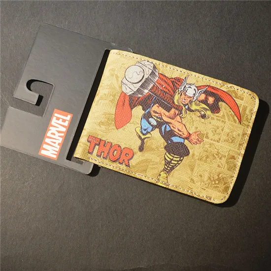 marvel14 Мужской тонкий кожаный бумажник Комиксы DC Marvel Мстители Тор Халк бумажник Spiderman логотип Кредитная Oyster Лицензионная карта кошелек - Цвет: marvel14