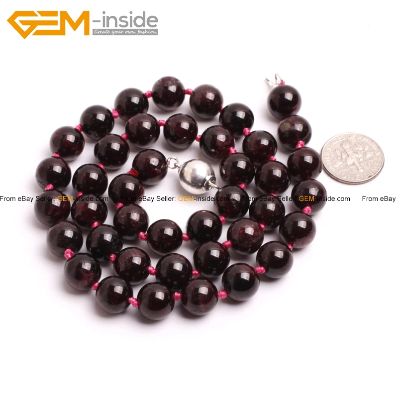 Натуральное гранатовый камень бисер ожерелье 6-14 мм 19 дюймов модное ювелирное