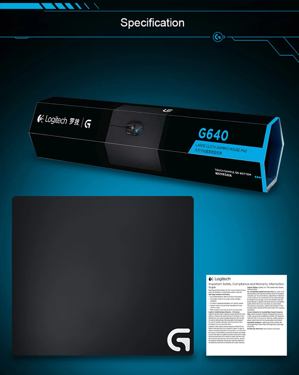 logitech G640 Большой Ткань Игровой Мышь геймер Мышь коврик конкуренции на резиновой подошве logitech G502 G400 G600