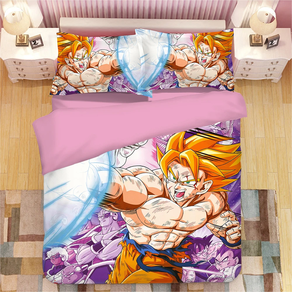 Новые 3 шт японский мультфильм Dragon Ball 3D постельных принадлежностей пододеяльник наволочка одеяла постельные принадлежности Постельное белье