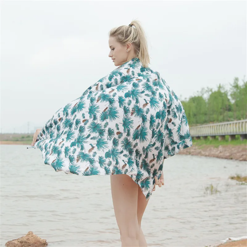 

2019 New Style Woman Fashion Kimono Cardigan Chiffon Flora Print Blouse Casual Shirts Woman Blouse Beach Sunscreen