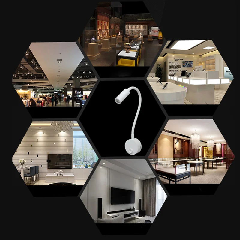 Светодиодный настенный светильник с переключателем для спальни прикроватная