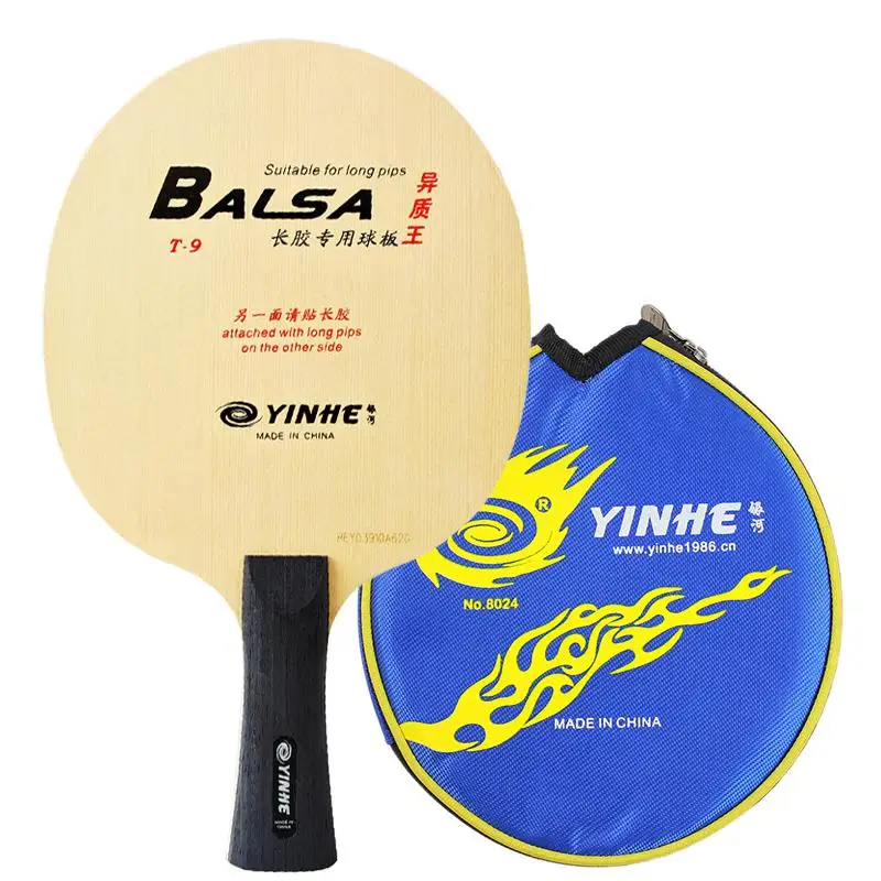 Подлинный Yinhe Galaxy T-9 Pro настольный теннис лезвие дерево с углеродом пинг понг ракетки база Raquete предназначен для длинных прыщей - Цвет: long handle