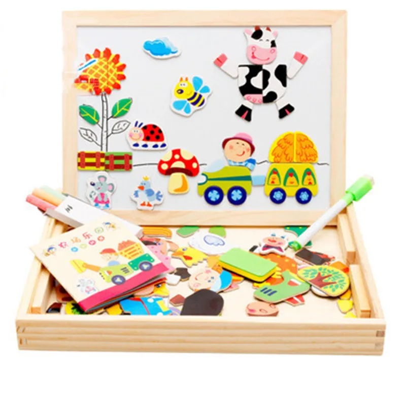 Многофункциональные деревянные игрушки обучающая магнитная головоломка для