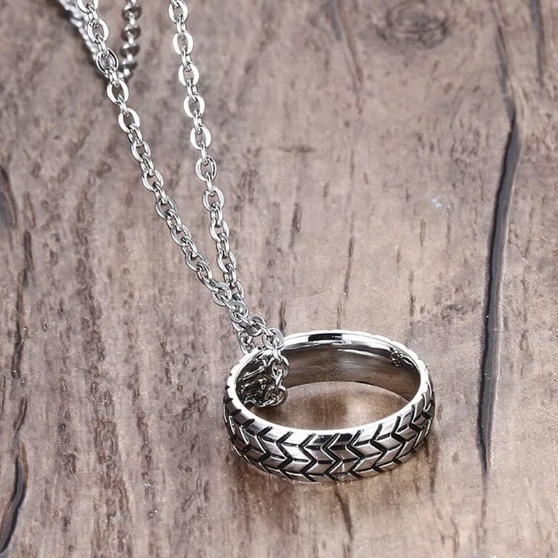 Mprainbow Для мужчин S Ожерелья для Подвески Нержавеющая сталь шин Круглый Кулон Круг