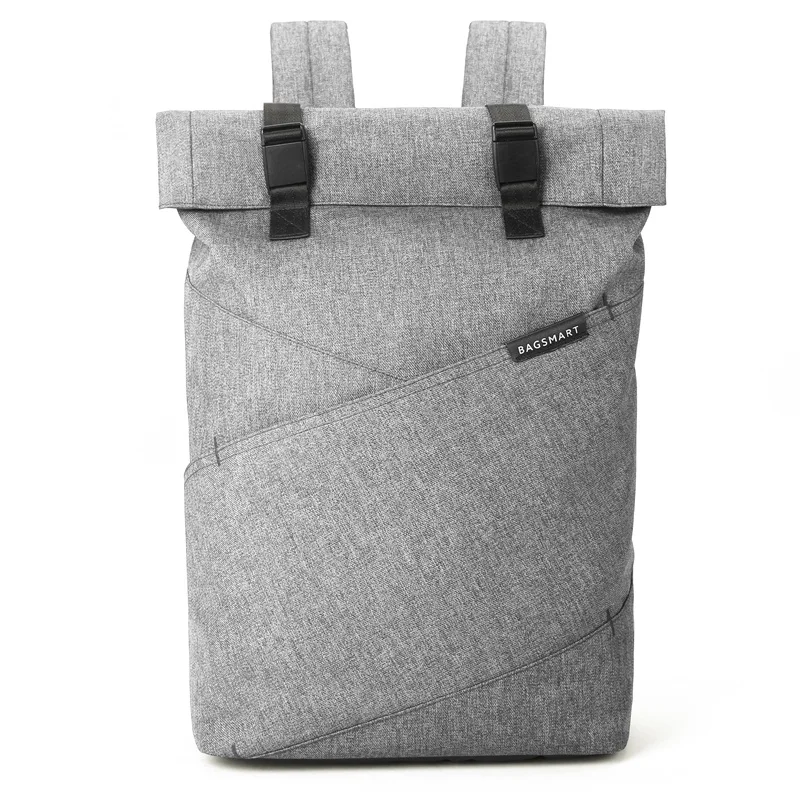 Grey BAGSMART, новинка, мужской рюкзак для ноутбука, 15,6 дюймов, рюкзак, школьная сумка, для путешествий, водонепроницаемый рюкзак, женский, для ноутбука, сумка для компьютера - Цвет: Grey