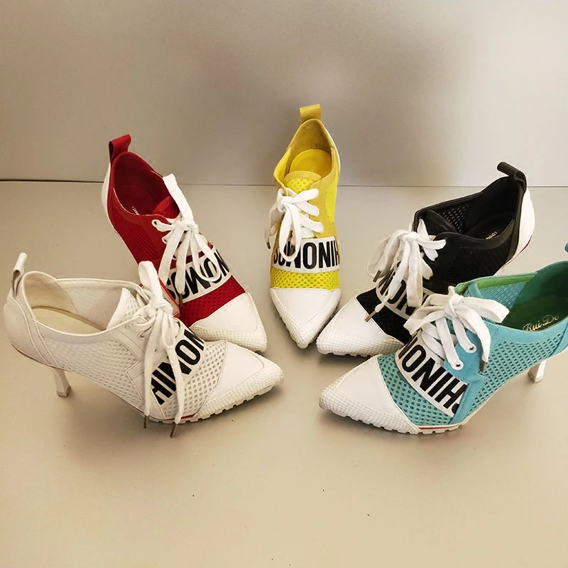 2019 Новое поступление Карамельный цвет Туфли-лодочки женские сетчатый верх из