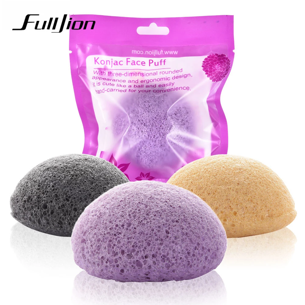 Fulljion Natural Konjac Sponge Facial Skin Care Cleaning Washing Cosmetic Puff Flutter Konnyaku Cleansing Tools |