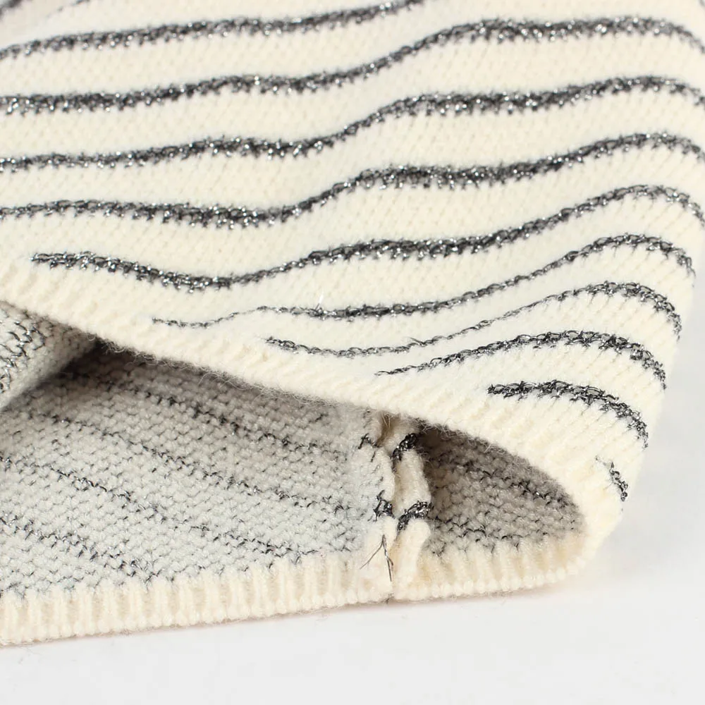 

Women's Wool Beanie Hat Autumn Thin Warm Knitted Skullies Beanies for Women Cashmere Silver Line Print Slouchy Balaclava Hats