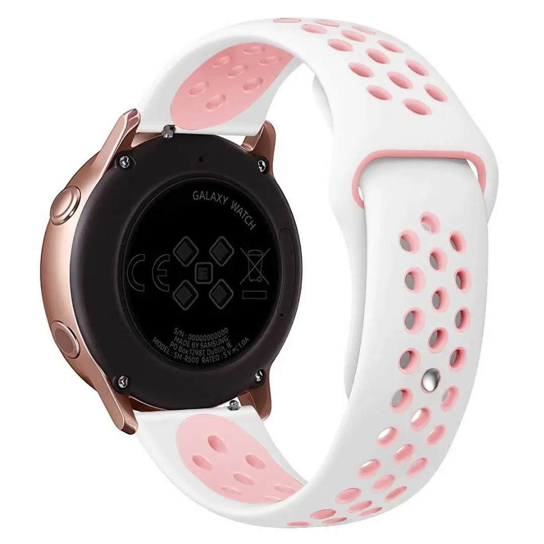 22 мм 20 мм спортивный ремешок для samsung gear Sport S2 S3 Galaxy Watch Active 42 мм 46 мм силиконовый ремешок для Huami Pebble Time huawei gt 2