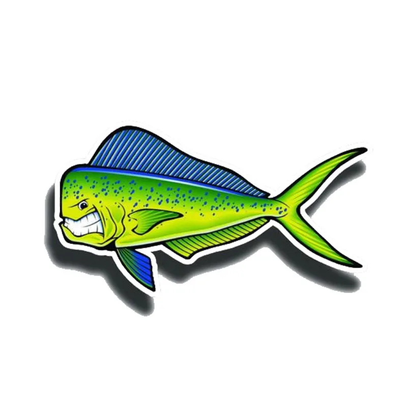YJZT 15 см * 8 креативный светоотражающий стикер из ПВХ для автомобилей Angry Mahi Fish 12
