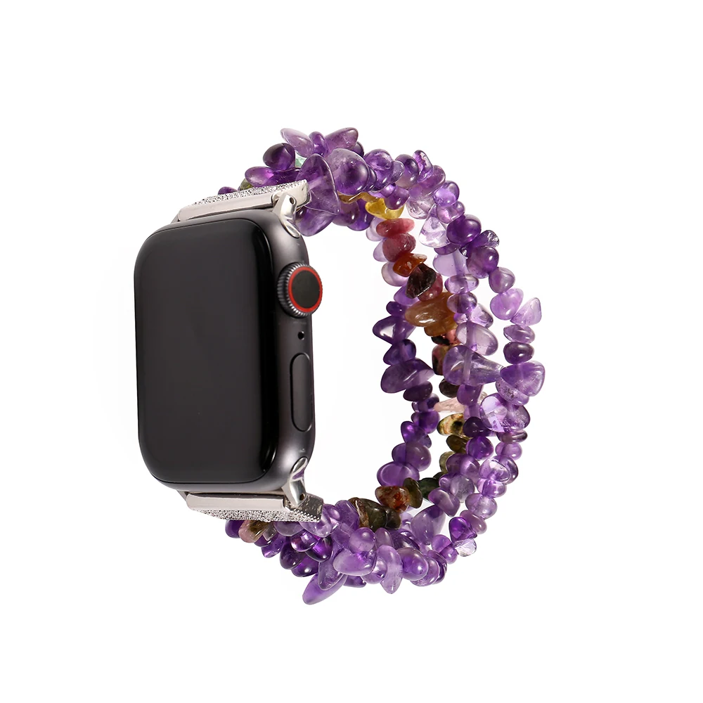 Фиолетовый повязка с кристаллом для наручных часов Apple Watch 5/4/3/2/1 38 мм 42 ремешок