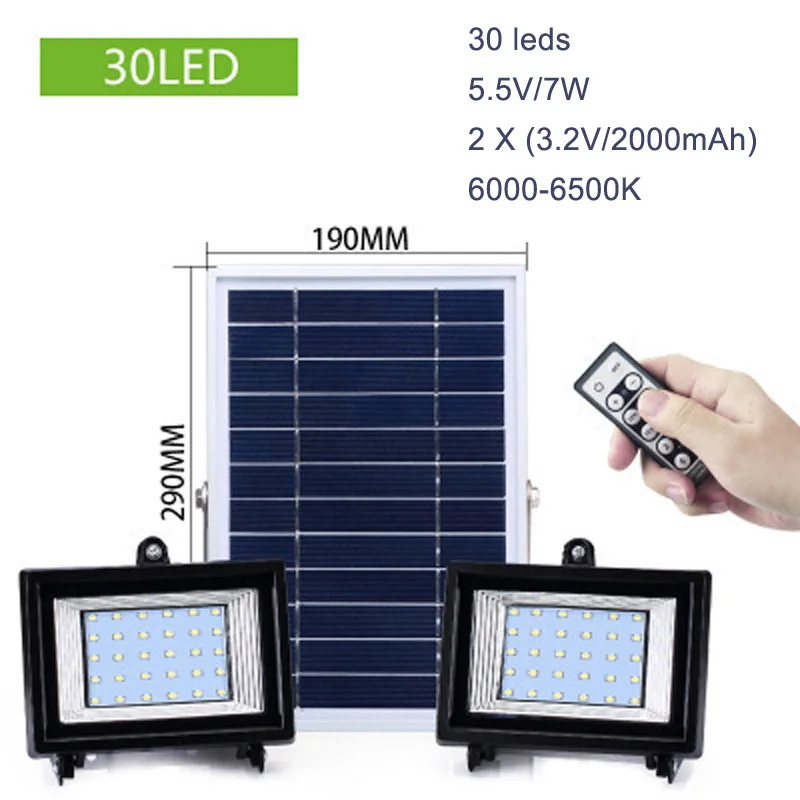 30 leds 30 60 80 100 светодиодов Солнечный светодиодный светильник двойной светильник ing источник Водонепроницаемый Открытый пульт дистанционного управления яркая дорожная стена ip65 садовая лампа - Испускаемый цвет: 30 leds
