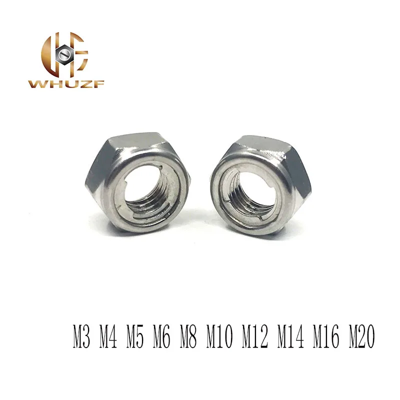 

M3 M4 M5 M6 M8 M10 M12 M14 M16 M20 Metal locking Nut Lock locking Metal Self locking NUT Locknut anti looser 304 Stainless Ste