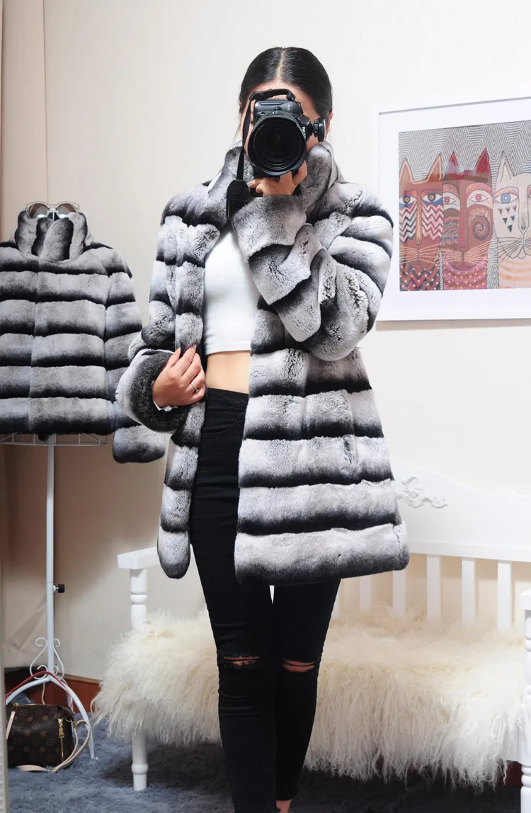OFTBUY длинное пальто с натуральным мехом, зимняя куртка, женская верхняя одежда из натурального меха кролика Рекс, Толстая теплая брендовая Роскошная Повседневная куртка с воротником-стойкой