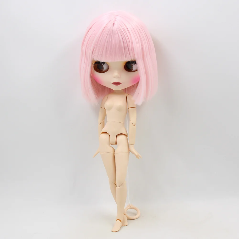 Кукла blyth, фабричная кукла BJD 2352, милые розовые мягкие короткие волосы для девочки, подарок, сделай сам, белая кожа, матовое лицо